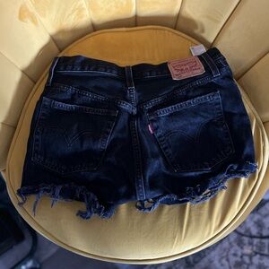 Levi's 501 Women's Black Denim Shorts size 27